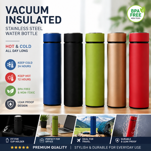 500ml Stainless Steel <strong>Luxury</strong> Vacuum Insulated Thermos Cup Double Walled Travel Thermo Coffee Mug <strong>Water</strong> <strong>Bottle</strong> With Custom Logo - Product Image 1