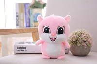 Peluche personnalisée en forme d'écureuil, mascotte en peluche avec visage brodé, écureuils en peluche marron et rose