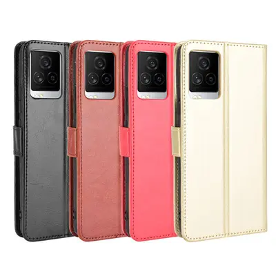 Jmax Casing Penutup Ponsel Dompet Kulit PU Flip Kuda Gila Mewah untuk VIVO IQ00 3 7 NEO NE05 Z3 5G/NEX 3 5G/S1 S7 PRO 5G