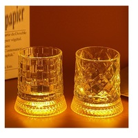 Vaso Giratorio Creativo para Whisky con Posavasos Luminoso, Vaso Premium para Beber Cerveza, Ideal para Bares y Fiestas en Casa
