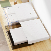 Boîte de rangement rectangulaire grande capacité pour papier A4, organiseur de tiroir invisible sous le bureau, porte-documents de bureau en plastique injecté