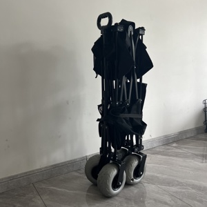 <span class=keywords><strong>Chariot</strong></span> <span class=keywords><strong>de</strong></span> <span class=keywords><strong>plage</strong></span> pliable à deux niveaux avec étagère inférieure extensible - Product Image 5