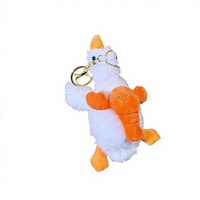 En gros, Pendentifs en peluche mignons en forme de grande oie blanche, Pendentifs de sac, Porte-clés, Porte-clés en peluche de poupée de dessin animé exquise, Petits pendentifs cadeaux
