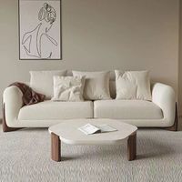 Ensemble de fauteuils Chesterfield en tissu Teddy crème et minimaliste italien pour hôtels, appartements et villas avec rembourrage éponge