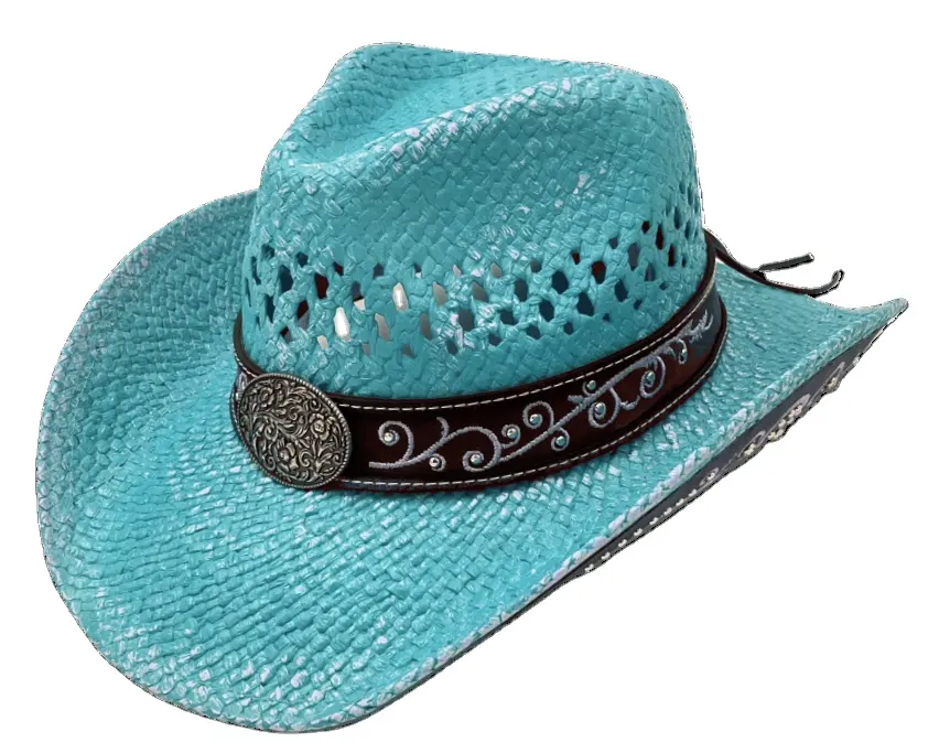 Sombreros de vaquero personalizados para surf, sombrero de vaquero de paja Natural de verano, gran oferta, sombrero de paja de verano de buena calidad