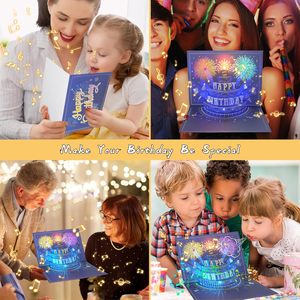 Cartes d'anniversaire 3D pop-up avec lumières LED musicales - Cartes de vœux Joyeux Anniversaire pour <span class=keywords><strong>cadeaux</strong></span> d'anniversaire, message de remerciement, fabriqué en Chine - Product Image 6