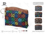 Portamonete GD Letter con chiusura a cerniera da 6 pollici, mini portafoglio unisex in microfibra e pelle sintetica con design a motivi colorati - Product Image 1