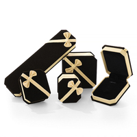 Juego de Cajas de Joyería Octagonales de Terciopelo Elegantes al por Mayor para la Personalización de Joyas