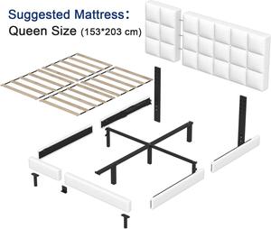 Lit de rangement réglable de conception nouvelle, vente en gros d'usine, style italien/minimaliste, luxueux, cadre à lattes, tête de lit, écologique, durable - Product Image 4