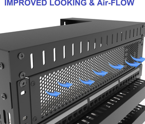 Metal Hex Mesh 1U <b>Rack</b> Vent Panel, 19 Inch Perforated <b>Rack</b> Cover, Breathable Blanking <b>Plate</b> for Data Network Cabinet - Product Image 1