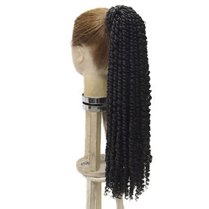 Nouveautés <span class=keywords><strong>Queue</strong></span> <span class=keywords><strong>de</strong></span> <span class=keywords><strong>Cheval</strong></span> en Fibre Synthétique à Enrouler avec Clip Extension <span class=keywords><strong>de</strong></span> Cheveux Passion Twist Postiche Tresses Faux Locs Pour Femme Noire - Product Image 3
