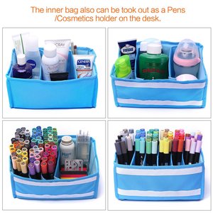 Sac fourre-tout personnalisable pour fournitures artistiques, mode décontractée, grande capacité avec fermeture éclair pour marqueurs, crayons, pinceaux (matériau PU) - Product Image 6