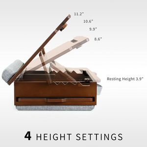 <span class=keywords><strong>Tablette</strong></span> de bureau compacte réglable en hauteur avec tapis de souris coulissant, compartiment de rangement interne, support pour poignet, bureau inclinable en bois pour ordinateur portable - Product Image 3