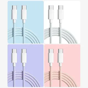 Kabel Data pengisian cepat, kabel Data pengisian cepat, PD 20W, USB C ke Tipe C, untuk iPhone 15, ponsel Android