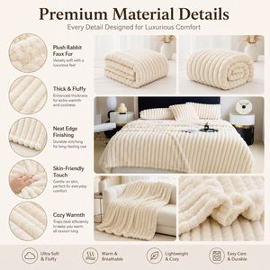 Couverture en peluche côtelée personnalisée avec texture en fausse fourrure douce, plusieurs couleurs pour la maison, le canapé, le lit, les voyages, les cadeaux et les utilisations promotionnelles - Product Image 4