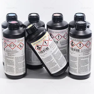 Tinta LED de impresión UV plana AGFA Cyan de 1000ml para impresora de tinta de impresión Epson TX800 XP600 Ricoh Gen4 Gen5 Toshiba CE4M