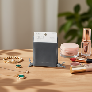 Sac en velours Ilan 7x9 cm gris foncé 2 pièces - Product Image 2