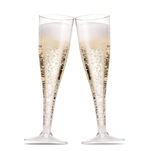 Premium 5 Oz Clear Ps Hard Plastic Disposable Champagne Glasses Plastic Champagne Flutes