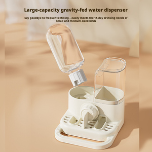 2 in 1 Tempat Makan & Minum Burung Otomatis dari Plastik yang Dapat Disesuaikan dengan Tombol Pengunci untuk Kandang Burung Beo, Parkit, dan Cockatiel - Product Image 3