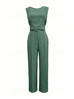 Ensemble deux pièces élégant pour femme : Crop top sans manches et pantalon large taille haute – Le best-seller uni