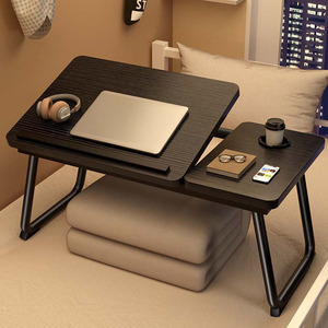 Escritorio plegable portátil para el hogar y la Oficina, cama con mesa de comedor perezosa, escritorio portátil de Material MDF de Metal para espacios pequeños - Product Image 1