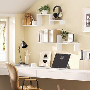 رفوف حائط للحمام وغرفة النوم وغرفة المعيشة والمطبخ والمكتب، رفوف خشبية لديكور المنزل - Product Image 2