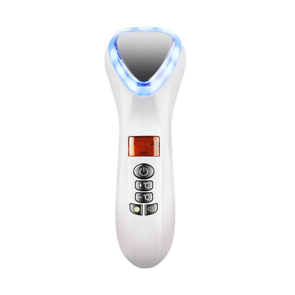 Hot Cold Anti Aging Face Lift Apparaat Rimpels Verwijderen Home Use Led Ion Beauty Equipment Ultrasoon Face Massager