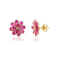 Natürliche Rosa Saphir-Moissanit Hängeohrringe |   24-teiliger Luxus-Saphir in Ovalform, 3x2mm/5x3mm, Rosa, 5,10 Karat |   1,80 mm Moissanit