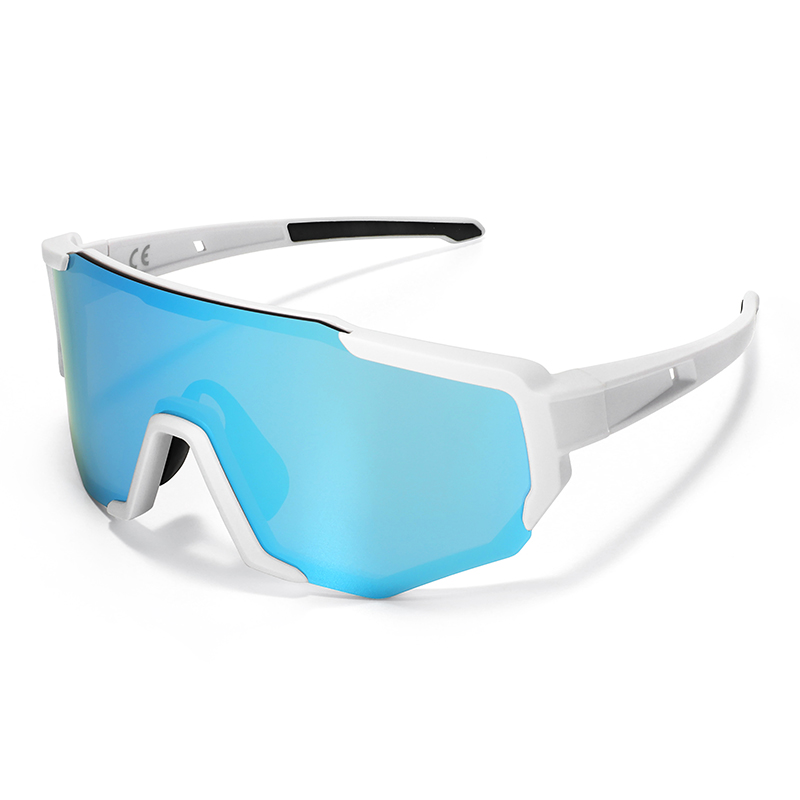 Montura blanca mate + lente azul hielo