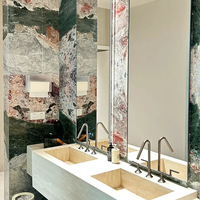 Comptoir de salle de bain moderne au design nouveau, personnalisé en pierre naturelle, rose et vert, pour toutes les saisons