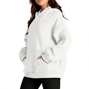 Women's Winter Hooded Fleece Hoodie 100% Cotton Solid Color Slim Fit Front Logo Casual Sweatshirt - Product Image 5