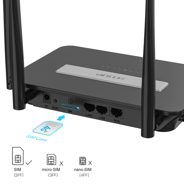 EDUP Universal Indoor Unlock LTE 4G Router Wifi 300mbps 4G LTE Mobile Wireless Wifi Router With SIM Card Slot