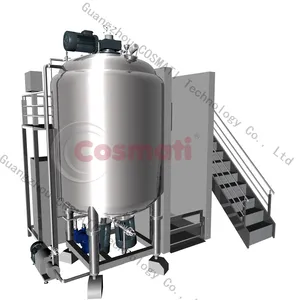 3000 Kg Chemical Blending Agitator Heating Homogenizer Mixer Tank 5000 Liter 10 Tons 3 Layers 2 Jackets Reactor for Cosmetics