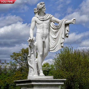 Statua Classica di Uomo Nudo in Marmo, <span class=keywords><strong>Scultura</strong></span> di <span class=keywords><strong>Apollo</strong></span> in Marmo Bianco per Esterni - Product Image 1