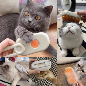 USB Rechargeable Pet Brush Hand-held Pet <b>Cleaning</b> Shampoo Massage Bath Brush for Dogs Cats - Product Image 4