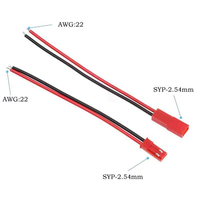 Kabel Terminal Rakitan 2 Inti Custom JST SYP-02T-1 2.54 2.5mm Pitch Merah Hitam untuk Peralatan LED Otomotif OEM ODM