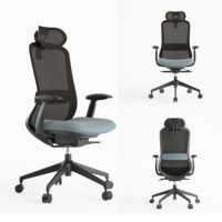 Chaise ergonomique en maille, chaise de direction, soutien lombaire réglable, chaise BIFMA EN 1335 pour projet de design de mobilier de bureau