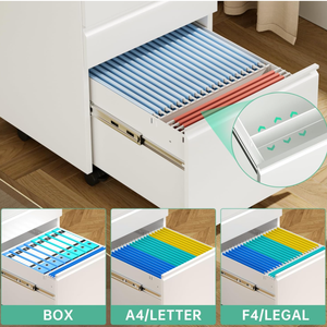 Gabinete de acero móvil Almacenamiento 3 cajones Almacenamiento Gabinete de oficina Pedestal móvil Gabinete de llenado móvil de metal para oficina - Product Image 5