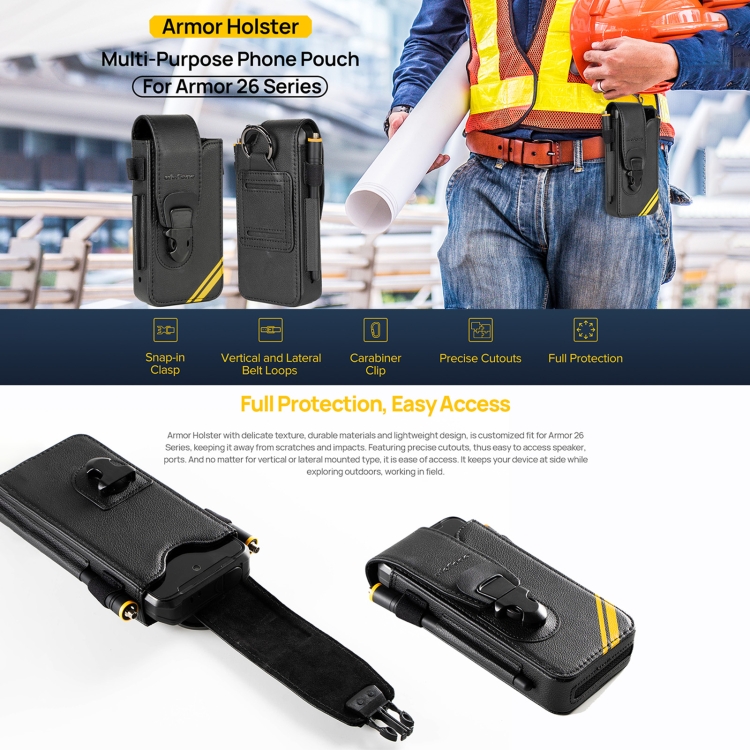 Marsupio Custodia Cassa Compatibile Con Ulefone Armor X9 Del Telefono Calotta Di Protezione Smartphone Sacchetto Holster Cintura Nero Con Spazio Compatibile Con La Banca Di Potere, Hard Disk, Ecc Nero