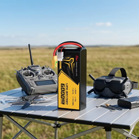 Batterie LiPo 6000 mAh 22,2 V 6S 75C pour drone FPV 7 pouces, cellule Lipo en pochette pour drone longue portée et drone Cinelifter