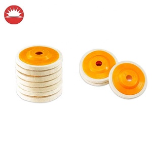 Almohadillas pulidoras de rueda de pulido de fieltro de lana 100%, <span class=keywords><strong>5</strong></span> <span class=keywords><strong>pulgadas</strong></span>, 125mm, amoladora angular personalizada, disco de lana, ruedas de solapa compatibles con OEM - Product Image 5
