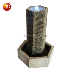 Decoración de Jardín, Fuente de Agua en Jarra con Cascada de Piedra de Granito Natural, Luz LED Interior, Circulación de Agua con Base, Altura Total 70 cm - Product Image 2