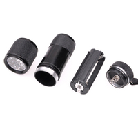 Linterna LED UV de 395nm, Mini Linterna LED, Detector de Dinero Falso, Regalo Promocional, Mini Linterna de Luz Blanca de 9 LED