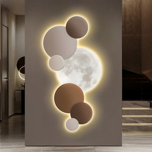 Decoración Moderna para el Hogar, Cuadros de Luna, Impresión con Grabado UV, Póster Redondo con LED, Obra de Arte de Cristal y Porcelana, Pintura Abstracta y Arte de Pared - Product Image 2