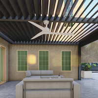 Aluminio exterior Pacilion pérgola Gazebo impermeable dosel Gazebo rectángulo eléctrico aluminio PERSIANAS pérgola con pantalla con cremallera