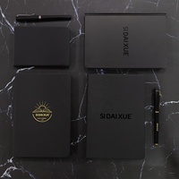 Coffret cadeau d'entreprise avec logo personnalisé de haute qualité au format A5 cahier de notes professionnel avec stylo et fil à coudre en PU avec reliure parfaite