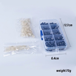100 Piezas de <span class=keywords><strong>Ojos</strong></span> de Seguridad de Plástico Negro de 6-12 mm para Manualidades, Osos de Peluche, Juguetes de Peluche, Muñecos de Animales, <span class=keywords><strong>Amigurumi</strong></span> - Product Image 2