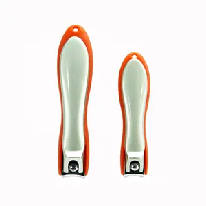 New style hot sale toe silicone bottom stainless steel nail clipper set for thick nails with catcher