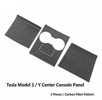 Panneau de levier de vitesses et couvercle de boîte d'accoudoir en fibre de carbone pour Tesla Model 3/Y - Modification de l'intérieur de la voiture