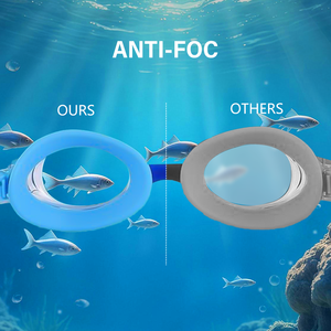 XF004 子供用スイミングゴーグル、曇り止め、UVカット、漏れ防止、快適なPCレンズ、ファブリックストラップ付きスイミングゴーグル - Product Image 4